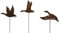 Bornhöft Gartenstecker Fliegende Enten 3er Set Metall Edelrost Gartendeko Gartenstecker 140cm rostige Gartendekoration Naturrost