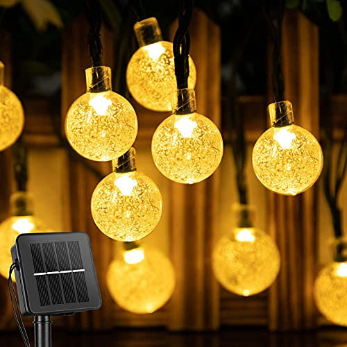 Outdoor Solar String Lights 12M 100 LEDs 8 Modes Crystal Ball String Lights Waterproof for Decoration Balcony Parasol Garden Patio