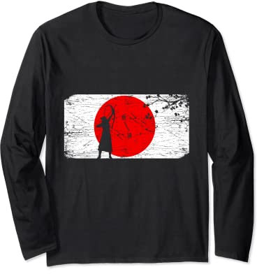Bogen Japan Bogenschütze Japanischer Bogen Bogenschießen Langarmshirt