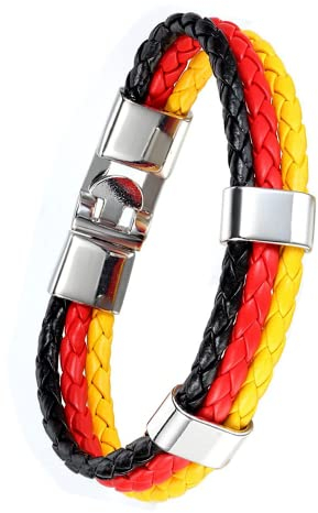 ATEIELLI Armband PU Leder Farben der Nationalflagge der Fußballmannschaft jwb341 (1-Deutschland)