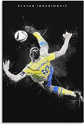 LBMED Leinwand Malerei Bild Zlatan Ibrahimovic Postermalerei für Büroeinrichtung Poster Wandkunst Bilder Und Drucke 23.6x35.4(60x90cm) Kein Rahmen