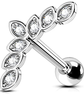 OUFER Daith Piercing Schmuck Ohrpiercing Helix Septum Ring Ohrring Knorpel Chirurgenstahl 16G Clicker Conch Tragus Nasenpiercing Silber 8mm