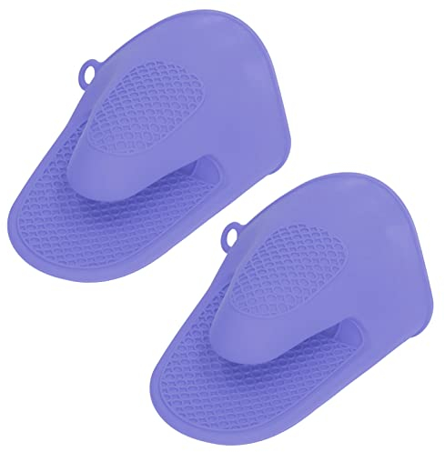 2 Pezzi Guanti da Forno in Silicone, Guanti da Pizzico da Cucina Resistenti Al Calore Guanti da Forno Mini Addensati Guanti da Pizzico da Cucina Antiscottatura Presina per Cottura (Viola)