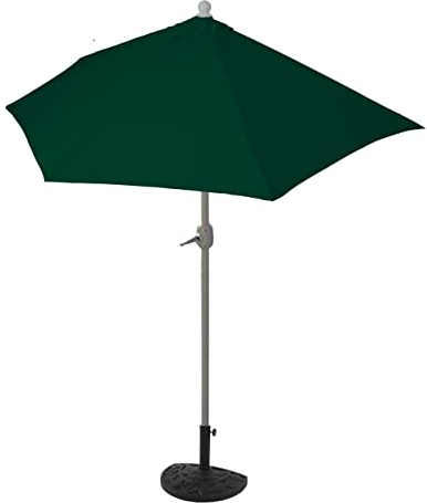 Mendler Sonnenschirm halbrund Parla, Halbschirm Balkonschirm, UV 50+ Polyester/Alu 3kg 270cm mit Ständer - grün