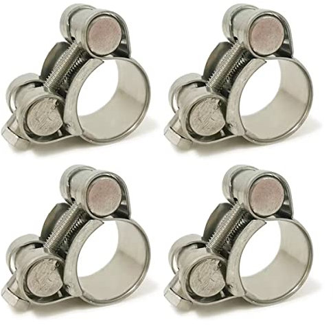 20-22mm T-Bolt Hose Clamps, Adjust Tube Clamps 304 Stainless Steel Heavy Duty Pipe Tube Clamps (4 Pcs)