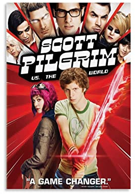 Filmposter Scott Pilgrim vs. The World, dekoratives Gemälde, Leinwand, Wandposter und Kunstdruck, modernes Familien-Schlafzimmer, 30 x 45 cm