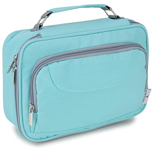 VX VONXURY Federmäppchen, großes Fassungsvermögen Federtasche, tragbarer Stift-Organizer mit 2 abnehmbaren Ebenen, 54 Stück, Maeppchen für Schule, Büro, Uni, mintgrün, Make-up-Tasche