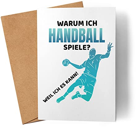 Warum ich Handball Spiele Karte Handballer Handballspieler Handballverein Mannschaft Grußkarte