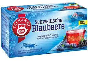 Teekanne Schwedische Blaubeere 45g, 20 Beutel Aromatischer Tee Natürlish Kräutertee 1 Packung