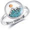 Senfkörner Ring Sterling Silber Berg Türkisfarbener Ring Klettern Schmuck Christliches Geschenk für Frauen Mädchen-57