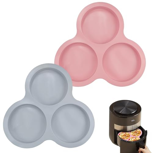 WakiHong Lot de 2 Air Moule À Muffins Accessoires De Friteuse Air Moule À Oeufs Pour Friteuse Moule Grand Moule à Muffins pour Friteuse à Air Cuisson Au Four Accessoires.