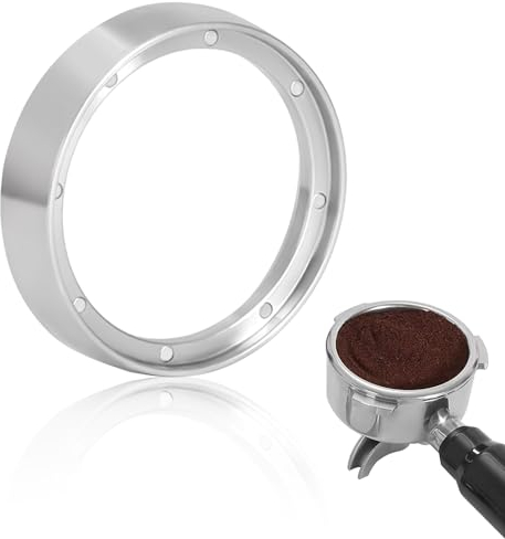 51mm Dosing Funnel,Magnetic Coffee Dosing Funnel for Espresso Machine Portafilter,Aluminum Coffee Dosing Ring with 8 Powerful Magnets Compatible with 51mm Portafilters Espresso Machine (Silver)