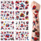 Tattoo Kinder 8 Blätt Spider Kindertattoo Hautfreundlich Tattoo Klebetattoos Glitter Temporäre Tattoos Aufkleben für Geburtstagsgeschenke Mitgebse