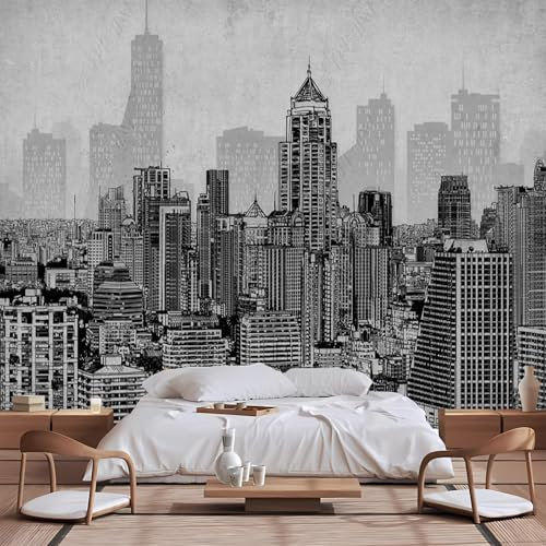 Lcythiazole Papier peint mural européen rétro abstrait urbain pour salon, chambre à coucher, papier peint de taille personnalisée, à décoller et à coller, grandes peintures murales, paysage urbain