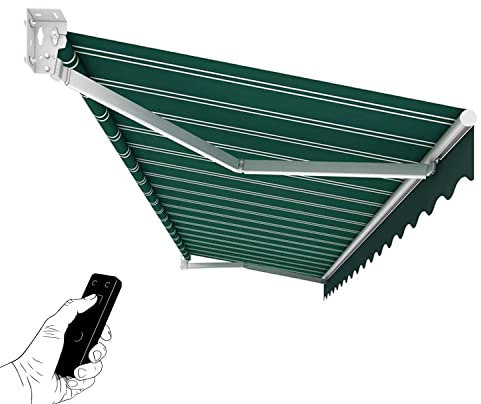 EESHHA Awning Electric Patio Awning Canopy w/Remote Control, Folding Retractable Sunshade, Adjustable Outdoor Window Door Shelter Pergola for Courtyard Balcony Shop Restaurant Cafe,3x1.5m