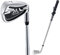 MAZEL Golf 7 Iron Club with Handshape Grip Kids Adult,Golf Swing Trainer Aid for Improve Swing Tempo& Grip Posture (Black, 37 In (Adult))