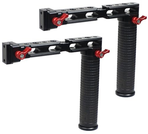 CS PRIORITY Quick Release Mount Dual Handle Grip Gimbal Monitor 1/4 Extension Handlebar for DJ Roni RS2/RSC2 Handheld Gimbal Monitor Mount Extension Bracket (Dual Handgrip Set)