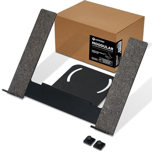 ULTRARM Moodular Wooden Monitor Stand Add-ons Laptop Tray Mount [Accessory Only - Requires Moodular Wooden Monitor Stand Slide Rails for Use] Black MSA-LT