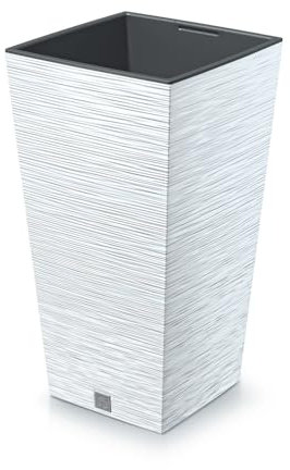 Stolmet Tall Square Flower Pot, Suitable for Indoor and Outdoor Usage, White Plant Pot with Insert, Flowerpots Ranging from 11.4L to 91.5L (60L)