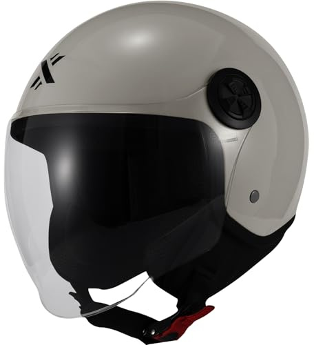 Shox Interceptor Open Face Motorcycle Helmet XXL Gloss Grey