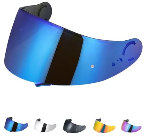 Helmet Visor for SHOEI GT Air Neotec CNS-1 TC-5 TC-9 GT Air 2,Motorcycle Wind Shield Helmet Lens for Airflow,Full Face Motorcycle Helmet Visor Replacement (Chrome Blue)