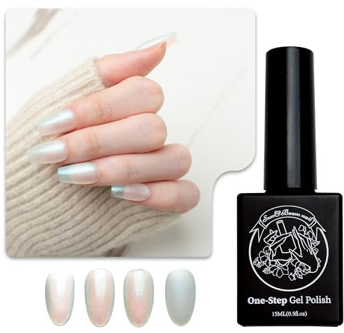 Sun&Beam Nails Ein-Schritt-Gel 3-in-1 | Kein Basis- oder Überlack nötig Kein Feilen UV/LED-geeignet Leicht zu entfernen 15ml (#55 Aurora Hellgrüner Glanz)
