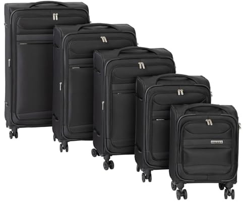Linea Florence Luggage Soft Suitcase Black 18in/45cm
