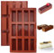 Lot de 2 Moule Barre de Céréales, 12 Cavités AntiadhéSifs Moule Silicone Rectangulaire Moule Financier Silicone, pour Pain, Gâteaux, Barres de Chocolat, Puddings et Biscuitsts(29.5x17.2cm )