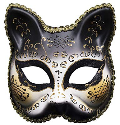 Damen Karneval Maskenball Venezianische Maske Faschingsmasken Ball Masken Fasching Für Venezianisch Goldene Blau Weiss Schwarz Kostüm Kleid Weiß Therian Mask Frau Augenmaske