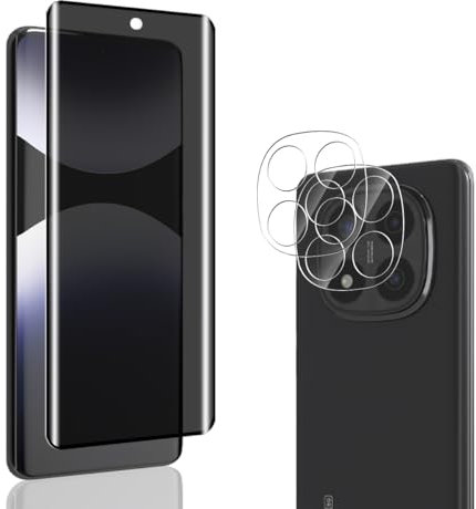Jewloofa Protector Pantalla para Xiaomi Redmi Note 14 Pro 4G, 1 Pieza Privacidad película protectora y 2 Piezas Protector de Lente cámara, Anti-Espía Película Protectora para Redmi Note 14 Pro 4G