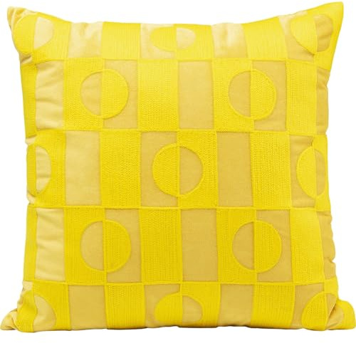Kare Design Kissen Phase, Gelb, 45x45 cm, Abnehmbarer Bezug mit Reißverschluss, Minimalistisch, Dekokissen inklusive Füllung, Wohnzimmer