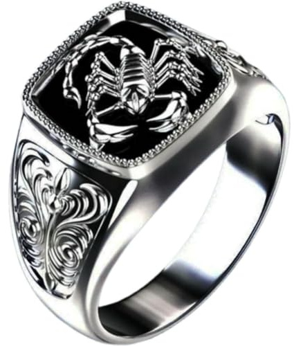 Jpltlvy Skorpion Herren Ring 3D Epoxidharz Gothic Tribal Carving Schmuck für Geschenk Gothic Accessoires