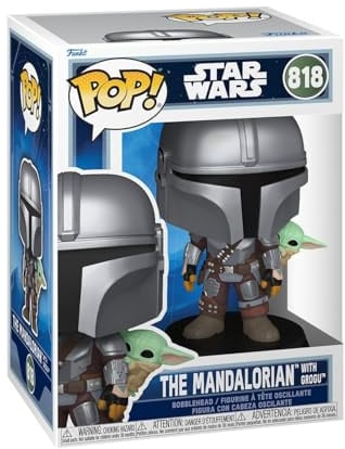 Funko POP! Star Wars: Mandalorian & Grogu - Mandalorian with Grogu | Offizieller Fanartikel und Merch - Vinyl Sammelfigur als Regal Deko - Geschenkidee zum Geburtstag für Fans und Sammler