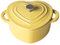 SXTYYH Cocotte Fonte Avec Couvercle En émail Forme De CœUr Intérieur Antiadhésif Mini Cocotte En Fonte for La Cuisson lente Et La Cuisson Au Four(Jaune)