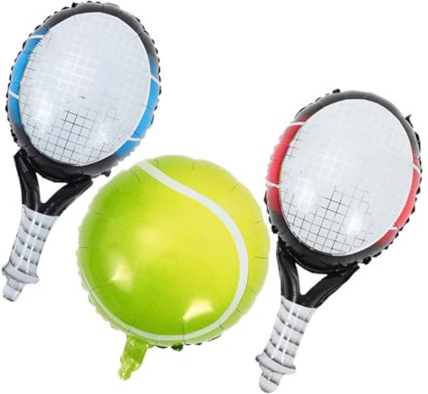 ARTSEWPLY Dekorationen Benutzerfreundlich Tennisform Widerstandsfähig und in Tennisparty Aufblasbare Tennisschläger aus Aluminiumfolie für Partys und Feierlichkeiten