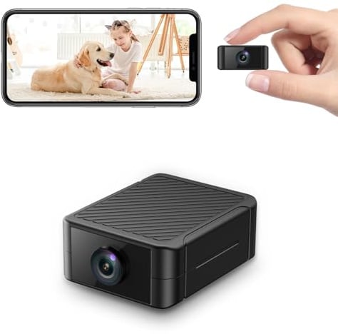 Liretope Mini Kamera, 4K HD WLAN Überwachungskamera Innen Für Live Übertragung Handy APP, WiFi Camera Nachtsichtkamera mit Bewegungsmelder/Lange Batterielaufzeit/Cloud-Speicherplat