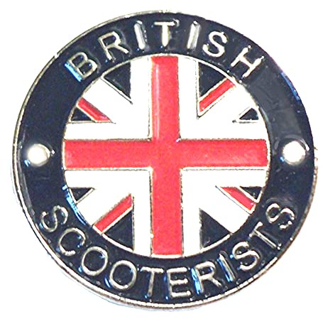 Anstecknadel aus Metall, Emaille, mit Aufschrift British Scooter, Union Jack
