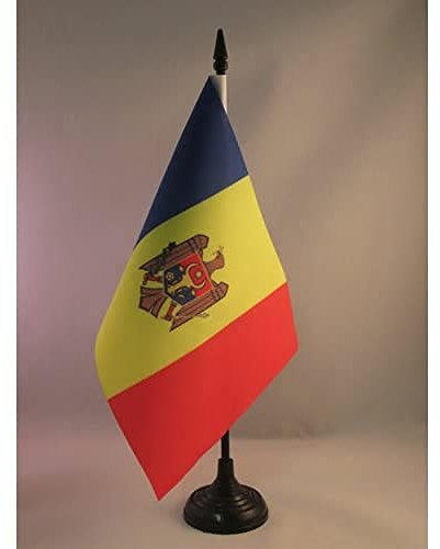 AZ FLAG - Tischflagge Moldawien - 21x14 cm - Moldauische Tischfahne 14 x 21 Cm - Flaggen