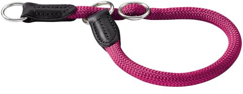 HUNTER Dressurhalsung FREESTYLE, Farbe: himbeer, strapazierfähiges Tau mit Polyamid-Kern, weich & robust, wetterfest & pflegeleicht, ideal für Training & Alltag, Größe: M