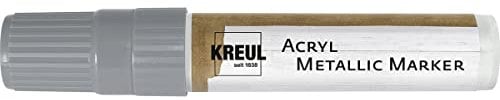 KREUL 46252 - Acryl Metallic Marker XXL, mit Keilspitze ca. 15 mm, silber, permanente Acrylfarbe mit Metalliceffekt, für puristische Elemente