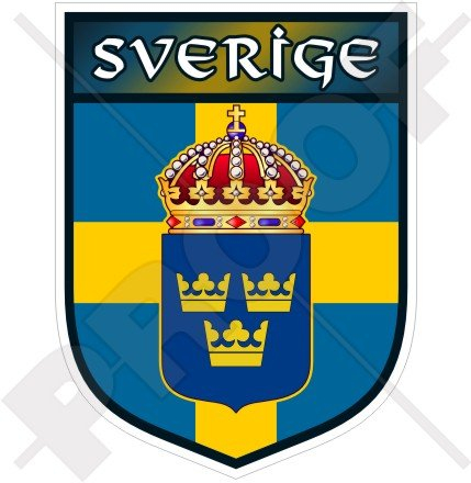 Vinyl-Aufkleber für Stoßstange, Motiv: Schwedenschwedisches Schild, Sverige, 100 mm