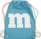 Shirtracer Turnbeutel Rucksack - & Fasching - Taschen - M Aufdruck Karneval I M&M Schokolinse I MM Fastnacht I Fasnacht I Fasnet - Unisize - Hellblau - wurftaschen karnevalsbeutel faschings m& beutel