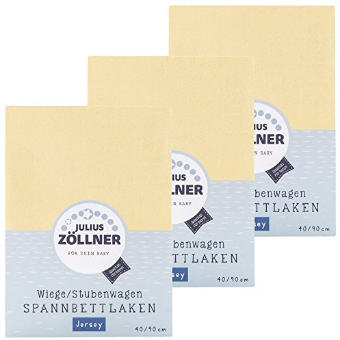 Julius Zöllner Spannbetttuch Jersey 90x40 Banana 3er Pack