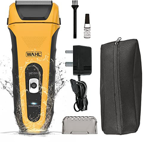 Wahl Lifeproof Foil Shaver, Rasoio da uomo, Rasoi elettrici per uomini, Rasatura barba, Rasoio viso, Lamina flessibile, Trimmer di precisione, Impermeabile, Facile da pulire, Funzione di blocco da