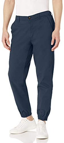 Amazon Essentials Herren Chino-Jogginghose Mit Geradem Schnitt, Marineblau, M