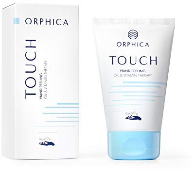 ORPHICA Touch Glättendes Handpeeling Moosbeere-Samen Sheabutter Mandelöl Avocadobutter Vitamine, Peeling gegen Rissige Hände, Feuchtigkeit-Scrub, Weiche Gepflegte Haut, Nagelpflege Handpflege 100ml