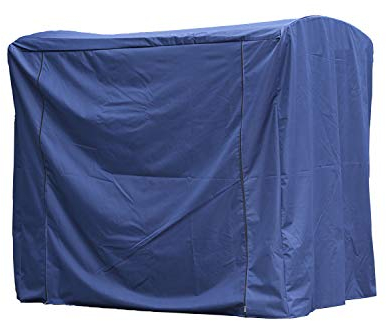 Angel Living Hollywoodschaukel Gartenschaukel Rattan 3 Sitzer (Schutzhülle Blau)