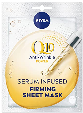 NIVEA Q10 POWER Anti-Falten + Straffung 10 Minuten Tuchmaske im 5er Pack (5 x 1 Stück), Gesichtsmaske mit Anti-Falten Wirkung, straffende Gesichtspflege