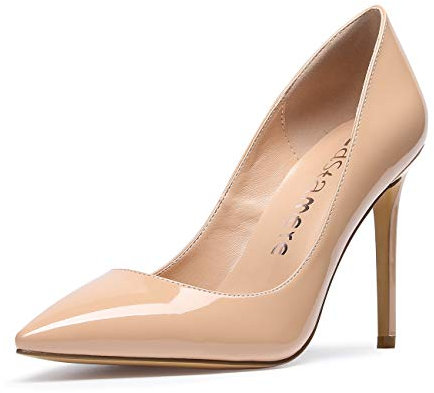 Castamere Scarpe col Tacco Donna Tacco a Spillo 10CM Pelle Verniciata Beige Scarpe EU 36
