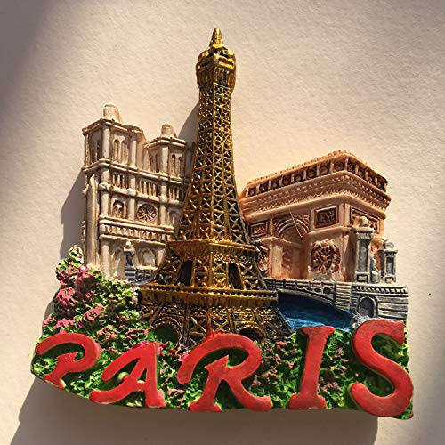Vianaya Imán París Torre Eiffel y otros monumentos de París – Tamaño mediano 7 x 7 cm – Material resina de calidad – Colores clásicos